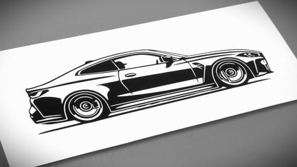 BMW G82 M4 Coupe Aufkleber Sticker Silhouette Fahrzeugseitenansicht Rechts