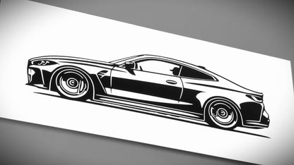 BMW G82 M4 Coupe Aufkleber Sticker Silhouette Fahrzeugseitenansicht Links