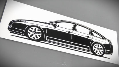 Citroen C6 Serie 1 Aufkleber Sticker Silhouette Fahrzeugseitenansicht Rechts