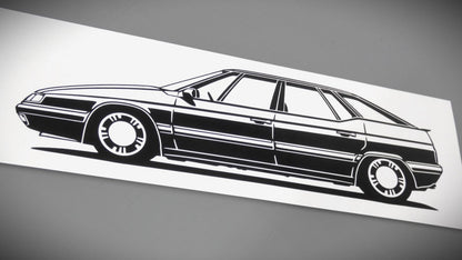 Citroen XM Y4 Italia Felge Aufkleber Sticker Silhouette Fahrzeugansicht Links