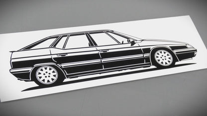 Citroen XM Y4 Monte Carlo Felge Aufkleber Sticker Silhouette Seitenansicht Rechts