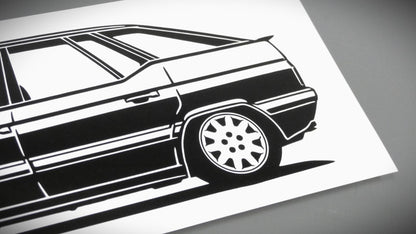 Citroen XM Y4 Monte Carlo Felge Aufkleber Sticker Silhouette Detailansicht Heck
