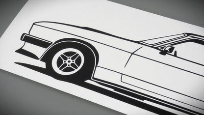 Ford Capri MK2 Turbo Aufkleber Sticker Silhouette Detailansicht Front