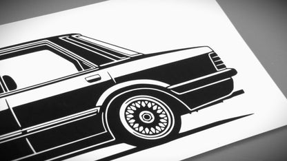 Ford Taunus TC 80 Aufkleber Sticker Silhouette Detailansicht Heck