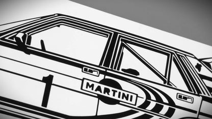 Lancia Delta HF Integrale 16V Gruppe A Aufkleber Sticker Silhouette Detailansicht