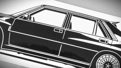 Lancia Delta HF Integrale Tuning Aufkleber Sticker Silhouette Detailansicht