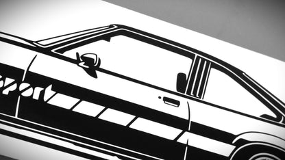 Opel Manta B GTE Sport Aufkleber Sticker Silhouette Detailansicht
