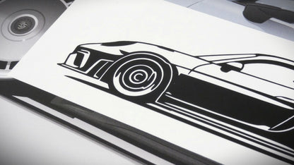 Porsche 718 Cayman GT4 RS  Frontscheibenaufkleber Sticker Silhouette Detailansicht Front