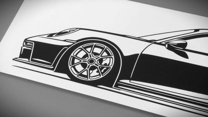 Porsche 911 992 GT3 Aufkleber Sticker Silhouette Detailansicht Front