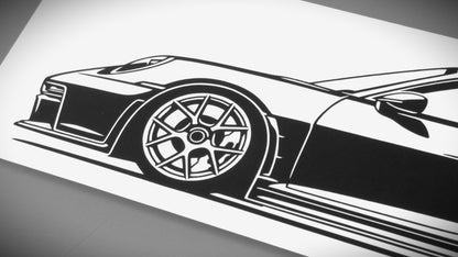 Porsche 911 992 ST Aufkleber Sticker Silhouette Detailansicht Front