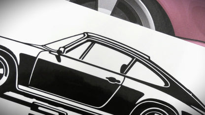 Porsche 911 Carrera F Modell  Frontscheibenaufkleber Sticker Silhouette Detailansicht