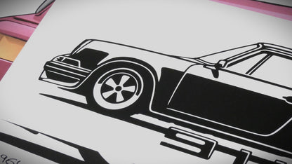 Porsche 911 Carrera RS F Modell  Frontscheibenaufkleber Sticker Silhouette Detailansicht Front