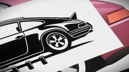 Porsche 911 Carrera RS F Modell  Frontscheibenaufkleber Sticker Silhouette Detailansicht Heck