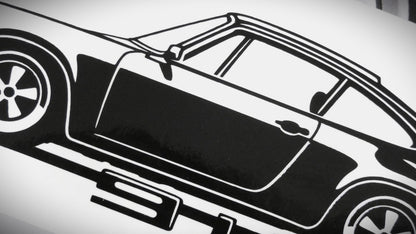 Porsche 911 Carrera RS F Modell  Frontscheibenaufkleber Sticker Silhouette Detailansicht