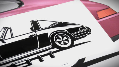 Porsche 911 Targa F Modell  Frontscheibenaufkleber Sticker Silhouette Detailansicht Heck
