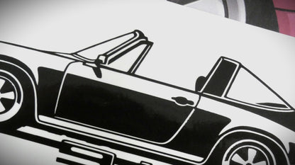 Porsche 911 Targa F Modell  Frontscheibenaufkleber Sticker Silhouette Detailansicht