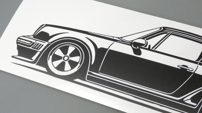 Singer Porsche 930 Turbo Aufkleber Sticker Silhouette Detailansicht Front