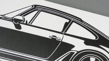 Singer Porsche 930 Turbo Aufkleber Sticker Silhouette Detailansicht 